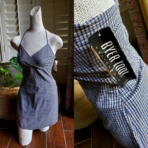 Gingham halter mini dress